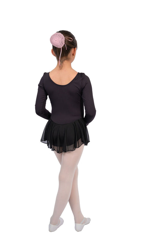Long Sleeve Chiffon Skirted Leotard