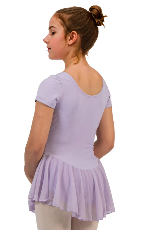 Short Sleeve Chiffon Skirted Leotard