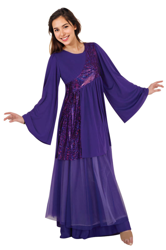 Stained Glass Asymmetrical Bell Sleeve Tunic Style: A539