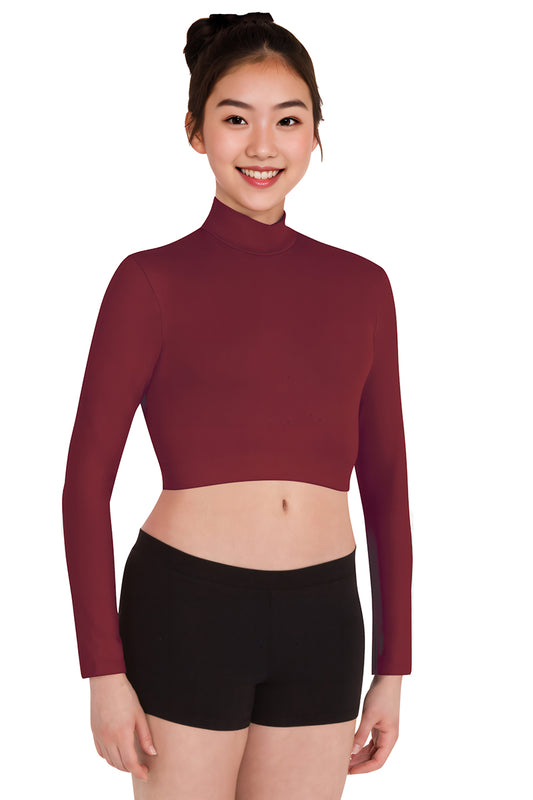 LONG SLEEVE TURTLENECK MIDRIFF TOP