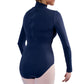 MOCK TURTLENECK ZIPPER BACK LEOTARD