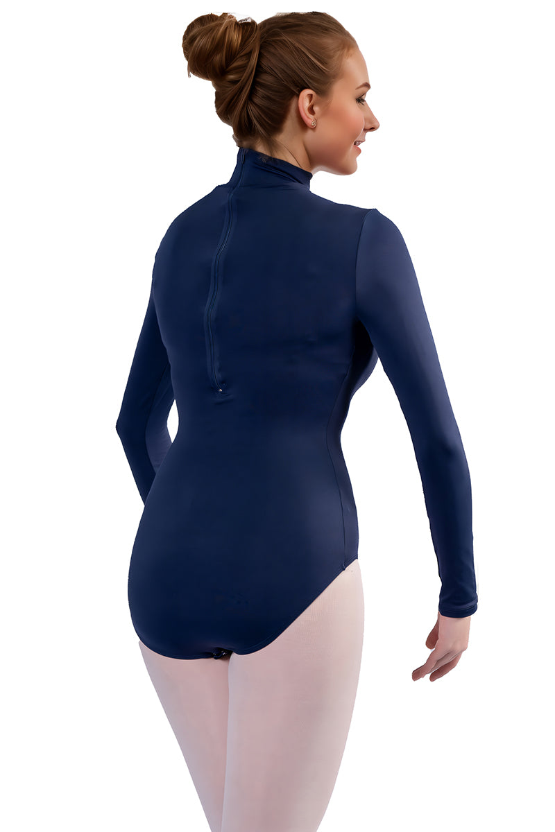 MOCK TURTLENECK ZIPPER BACK LEOTARD