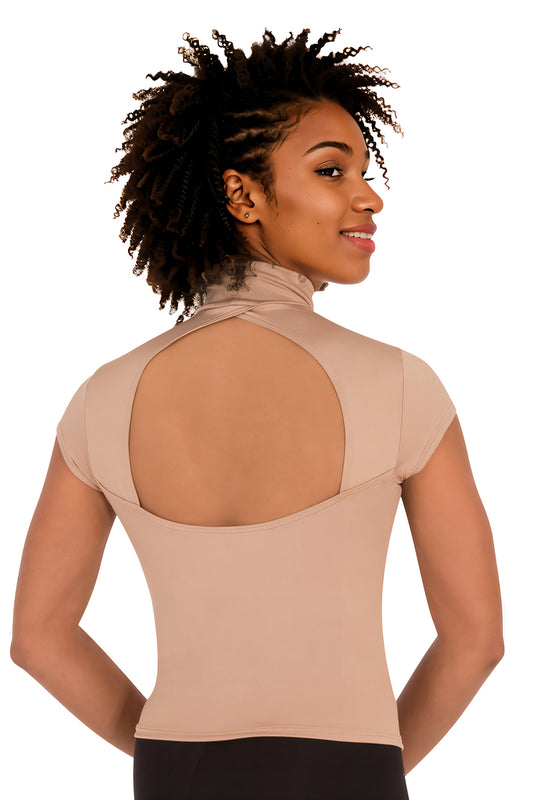 CAP SLEEVE HI NECK TOP