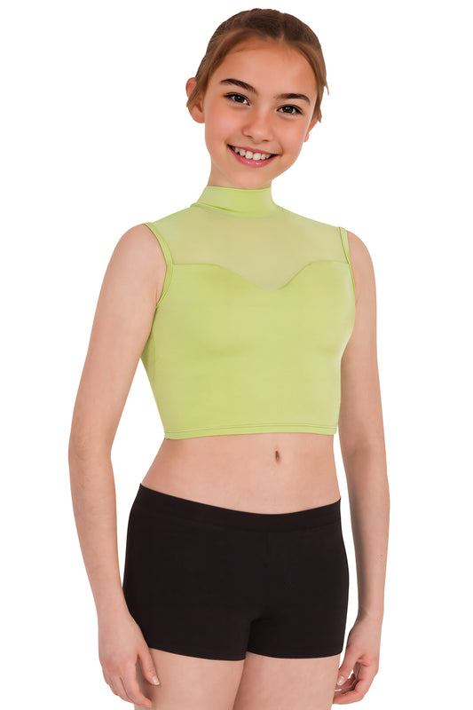 MOCK NECK SWEETHEART CROP BRA TOP