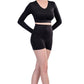 LONG SLEEVE V-NECK MIDRIFF TOP