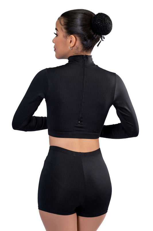 LONG SLEEVE TURTLENECK MIDRIFF TOP