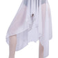 LONG FRONT TO SIDE DRAPEY CHIFFON SKIRT