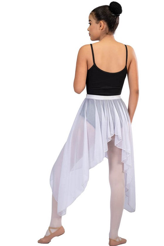 LONG FRONT TO SIDE DRAPEY CHIFFON SKIRT