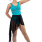 SIDE DIP ASYMMETRICAL PETAL FRONT SLIT CHIFFON SKIRT