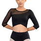 3/4 SLEEVE ASYMMETRICAL POWER MESH TOP