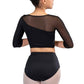 3/4 SLEEVE ASYMMETRICAL POWER MESH TOP