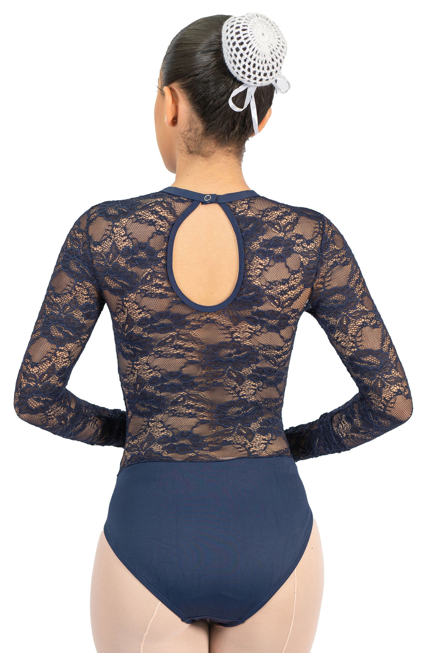 COMPETETITION LEOTARD WITH LACE BODY & SLEEVE